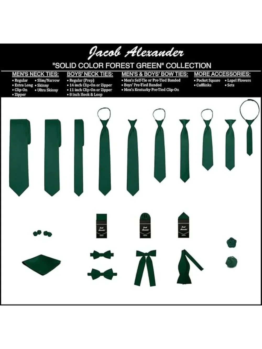 Jacob Alexander Kids Solid Zip-Up Necktie -11